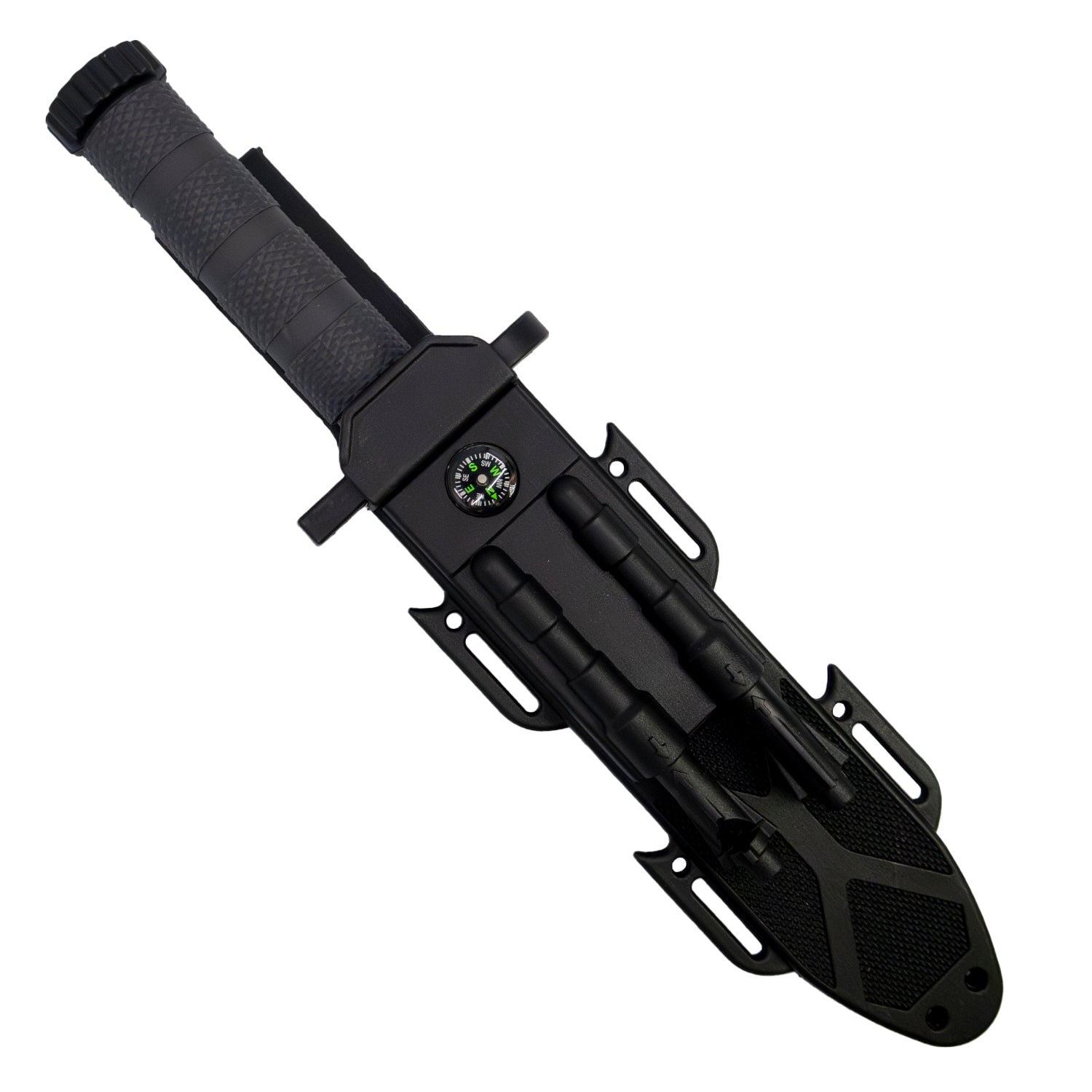 12.5" Fixed Blade Survival Knife with Sheath, Fire Starter, & Sharpening Rod - Image 2